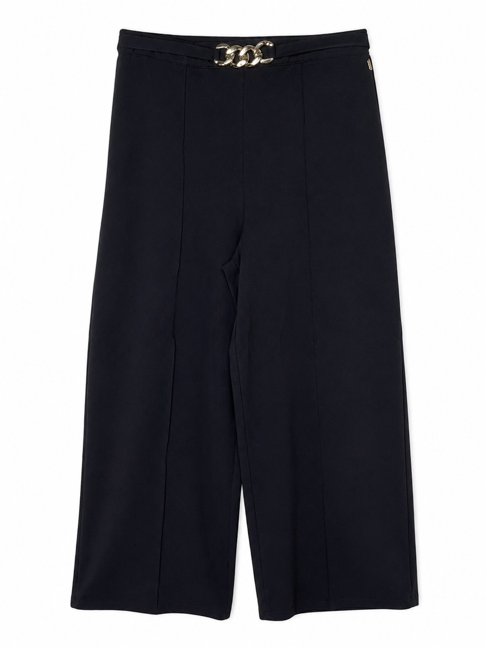GUESS Los Angeles Black High Rise Wide Leg Pants Gold Chain Waist Women’s XL
